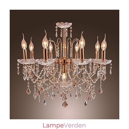 Elegant krystallysekrone med 9 lys Elegant krystallysekrone med 9 lys