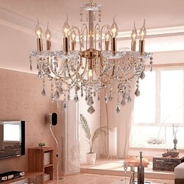 Elegant krystallysekrone med 9 lys
