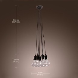 Modern Home 7 Head Edison Bulb Light Loft glaskugle vedhængslys