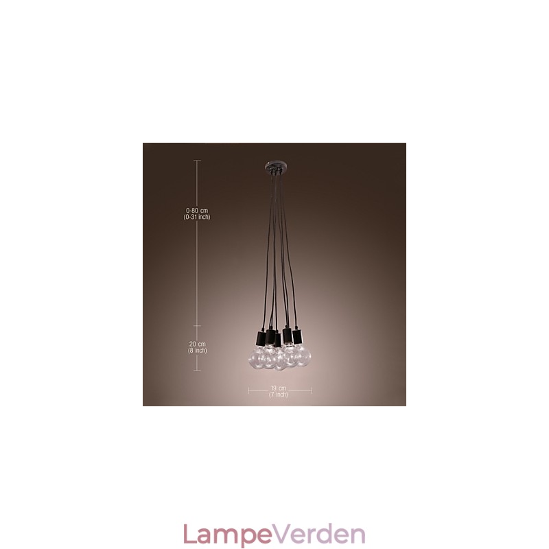 Modern Home 7 Head Edison Bulb Light Loft glaskugle vedhængslys