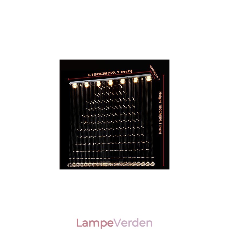 K9 Crystal Pendel Lampe Hængende Wire Lysekrone Belysning Loftslys Indendørs Cafe