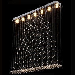 K9 Crystal Pendel Lampe Hængende Wire Lysekrone Belysning Loftslys Indendørs Cafe