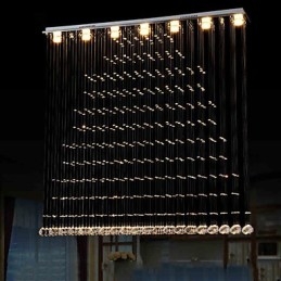 K9 Crystal Pendel Lampe Hængende Wire Lysekrone Belysning Loftslys Indendørs Cafe