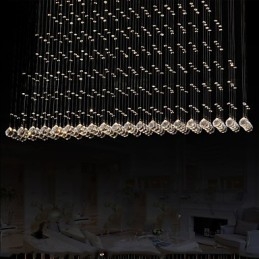 K9 Crystal Pendel Lampe Hængende Wire Lysekrone Belysning Loftslys Indendørs Cafe