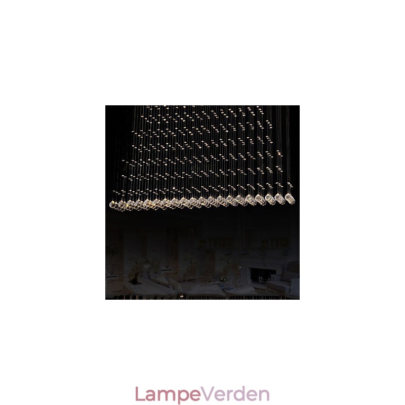 K9 Crystal Pendel Lampe Hængende Wire Lysekrone Belysning Loftslys Indendørs Cafe