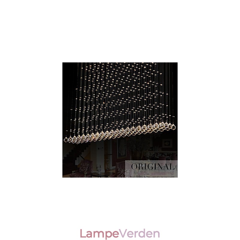 K9 Crystal Pendel Lampe Hængende Wire Lysekrone Belysning Loftslys Indendørs Cafe