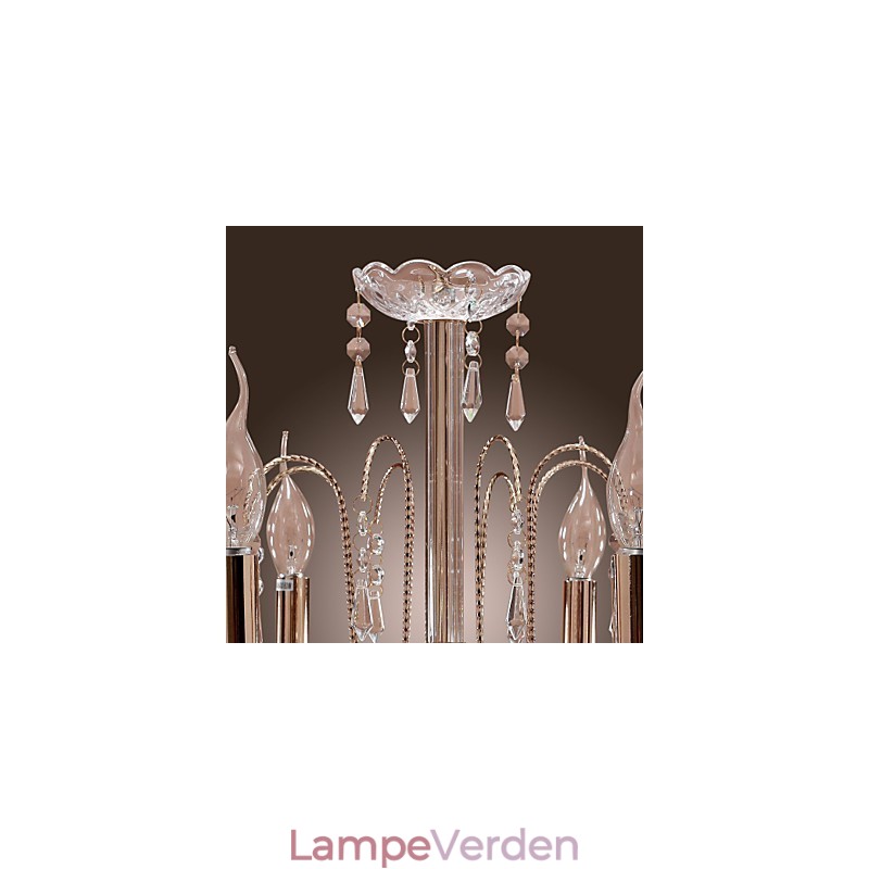 Elegant krystallysekrone med 9 lys