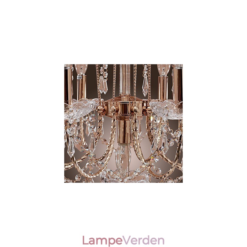Elegant krystallysekrone med 9 lys