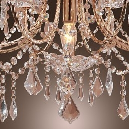 Elegant krystallysekrone med 9 lys