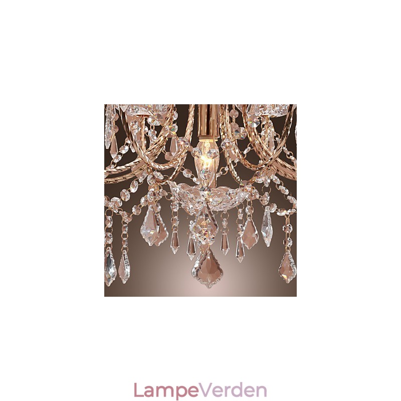 Elegant krystallysekrone med 9 lys