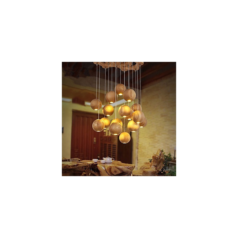 Pendellamper Mini Style Lantern Træ Bambus
