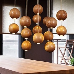 Pendellamper Mini Style Lantern Træ Bambus