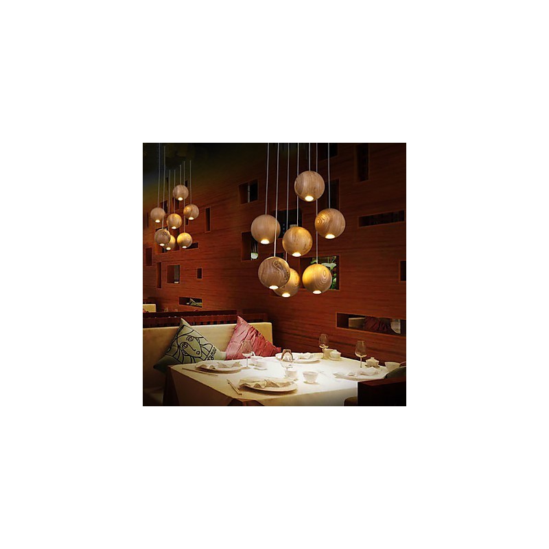 Pendellamper Mini Style Lantern Træ Bambus