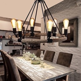 Lysekrone Pendel Light Mini Style Rustik Lodge Metal