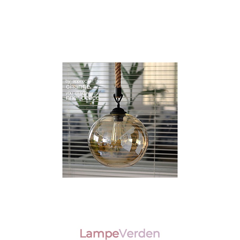 Loft American Rope Retro Lighting Lights Glas Pendel Light
