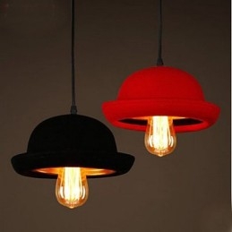 Hat Pendant Cafe Design Sort Lysekrone