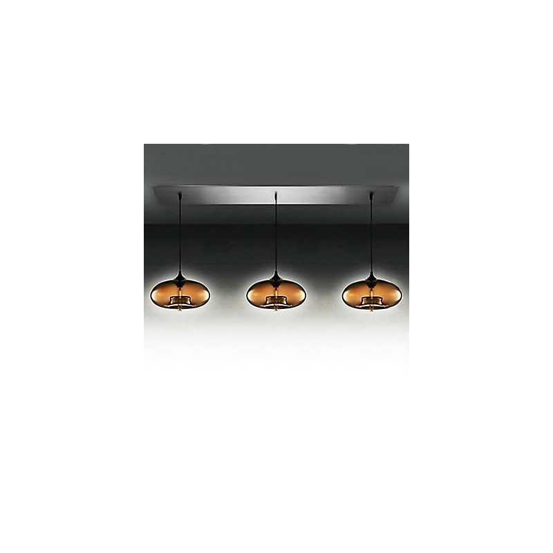 3 lys moderne glas pendel i brunt bobledesign