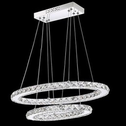 Moderne Krystal Pendel med Oval Dobbeltring til