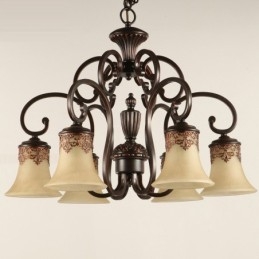 Lysekrone Pendel Light 6 Lights Vintage Country Island Metal+Glas