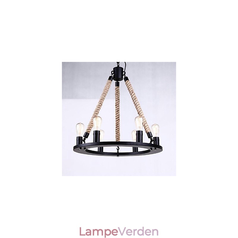 Pendel 6 lys Country Style Smedejern
