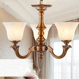 Europæisk lysekrone Fuld kobber lampe Marmor lamper