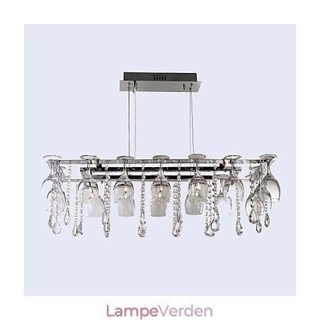 Moderne moderne traditionel klassisk krystal krom metal pendellampe