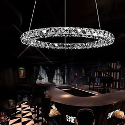 Krystal Pendel Belysning Modern Single D40CM Tre sider K9 Krystal Indendørs Loftslamper Lampearmaturer