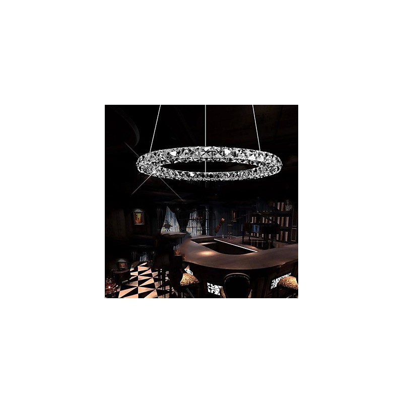 Krystal Pendel Belysning Modern Single D40CM Tre sider K9 Krystal Indendørs Loftslamper Lampearmaturer