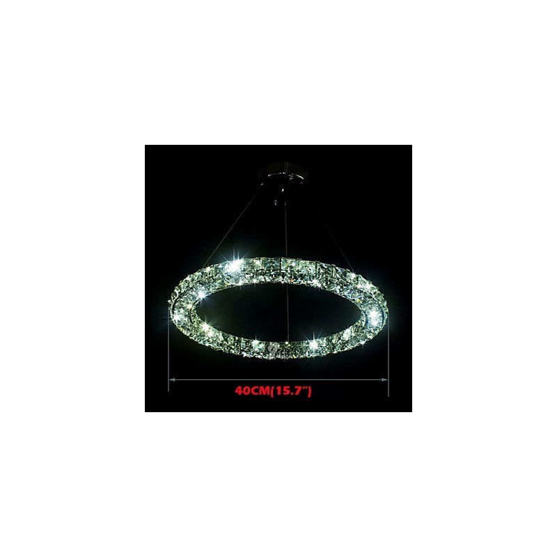 Krystal Pendel Belysning Modern Single D40CM Tre sider K9 Krystal Indendørs Loftslamper Lampearmaturer