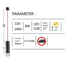 1 Lys Mini Pendel Sort Anodiseret med Aluminium