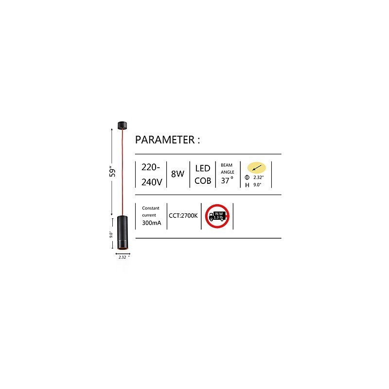 1 Lys Mini Pendel Sort Anodiseret med Aluminium