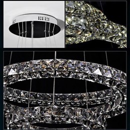 Krystal Pendel Belysning Modern Single D40CM Tre sider K9 Krystal Indendørs Loftslamper Lampearmaturer