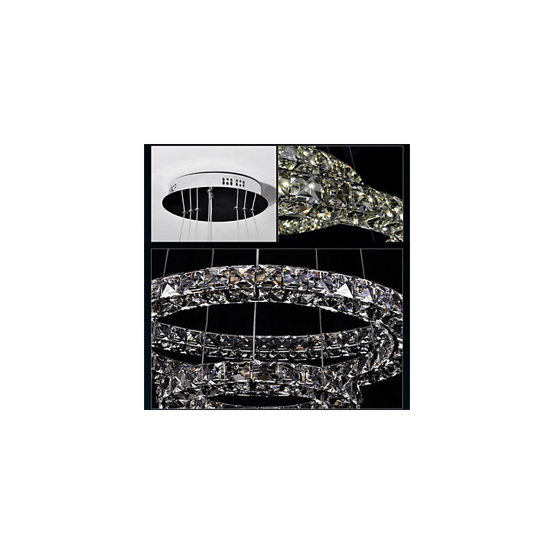 Krystal Pendel Belysning Modern Single D40CM Tre sider K9 Krystal Indendørs Loftslamper Lampearmaturer