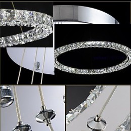 Krystal Pendel Belysning Modern Single D40CM Tre sider K9 Krystal Indendørs Loftslamper Lampearmaturer
