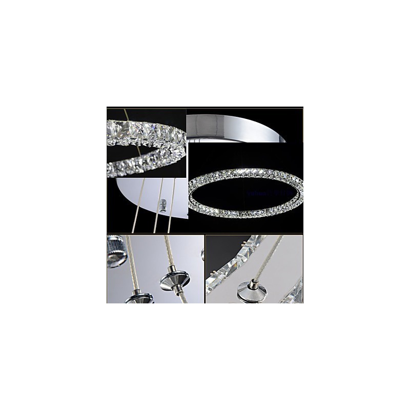 Krystal Pendel Belysning Modern Single D40CM Tre sider K9 Krystal Indendørs Loftslamper Lampearmaturer
