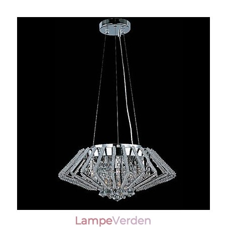 Diamantformet rustfrit stål pendel med 9 lys Diamantformet rustfrit stål pendel med 9 lys