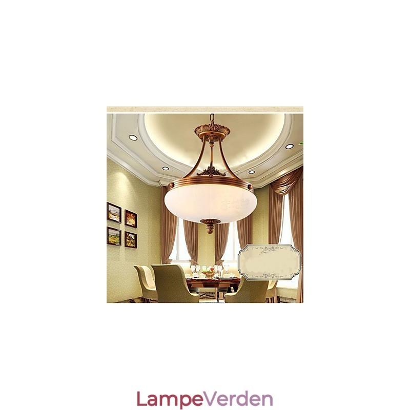 Europæisk marmor lampe kobber lysekrone lys