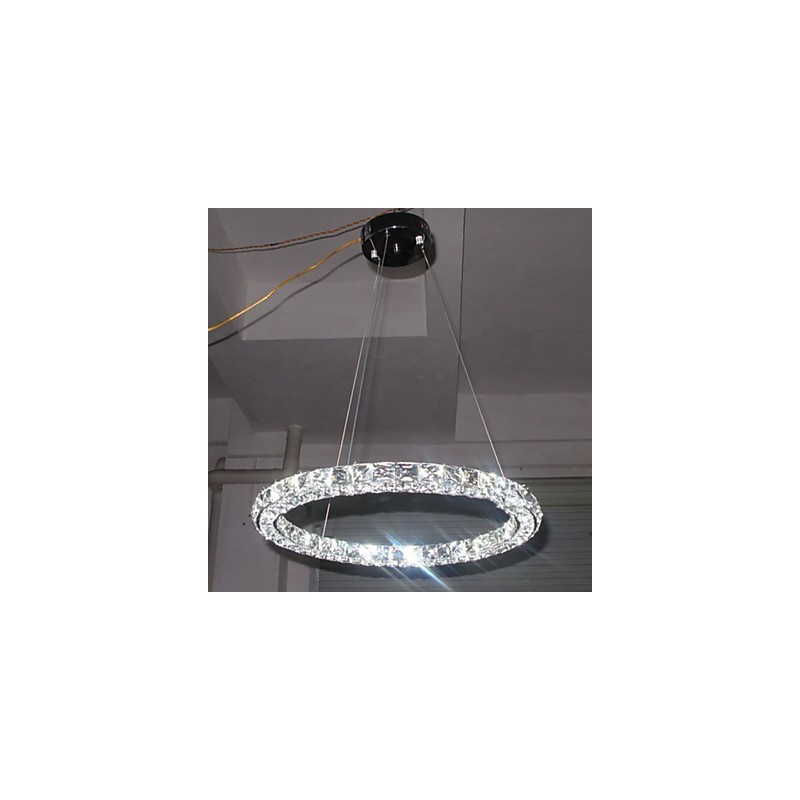 Krystal Pendel Belysning Modern Single D40CM Tre sider K9 Krystal Indendørs Loftslamper Lampearmaturer