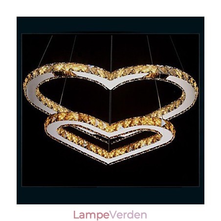 Pendelbelysning Lysekrone Lys Gennemsigtig ELLER Amber K9 Krystal Dobbelt Hjerteformede Loftslamper Lys Pendelbelysning Lysekrone Lys Gennemsigtig ELLER Amber K9 Krystal Dobbelt Hjerteformede Loftslamper Lys