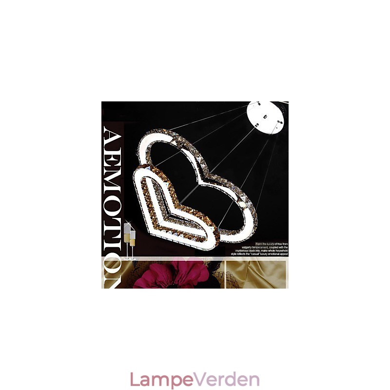 Pendelbelysning Lysekrone Lys Gennemsigtig ELLER Amber K9 Krystal Dobbelt Hjerteformede Loftslamper Lys