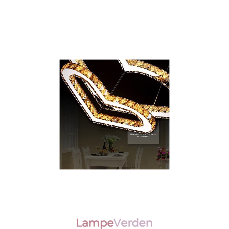 Pendelbelysning Lysekrone Lys Gennemsigtig ELLER Amber K9 Krystal Dobbelt Hjerteformede Loftslamper Lys