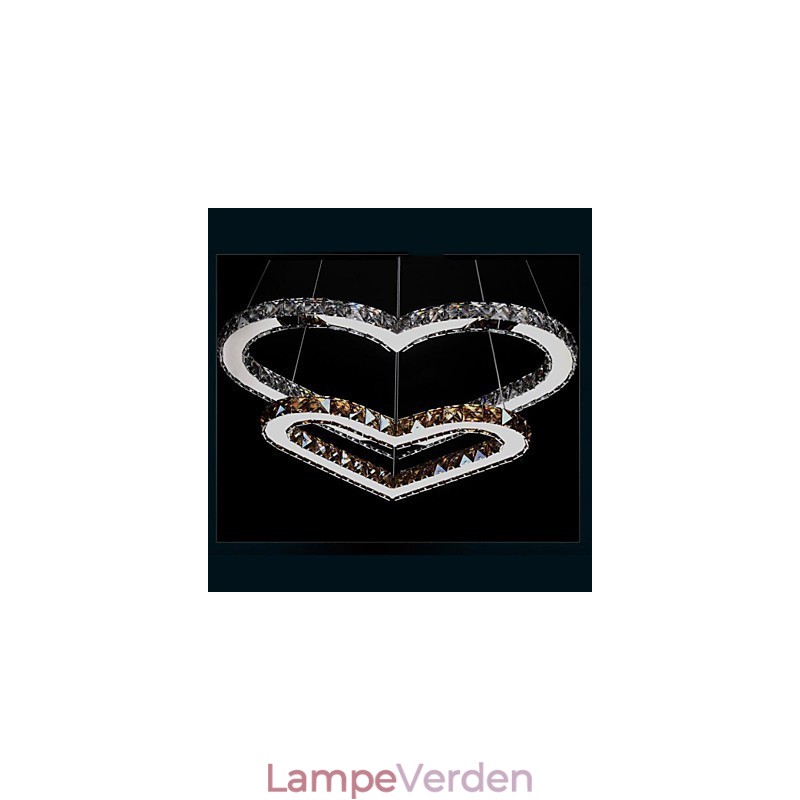 Pendelbelysning Lysekrone Lys Gennemsigtig ELLER Amber K9 Krystal Dobbelt Hjerteformede Loftslamper Lys