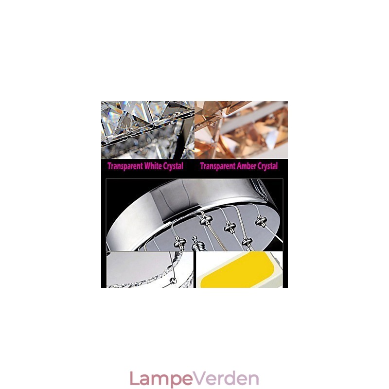 Pendelbelysning Lysekrone Lys Gennemsigtig ELLER Amber K9 Krystal Dobbelt Hjerteformede Loftslamper Lys
