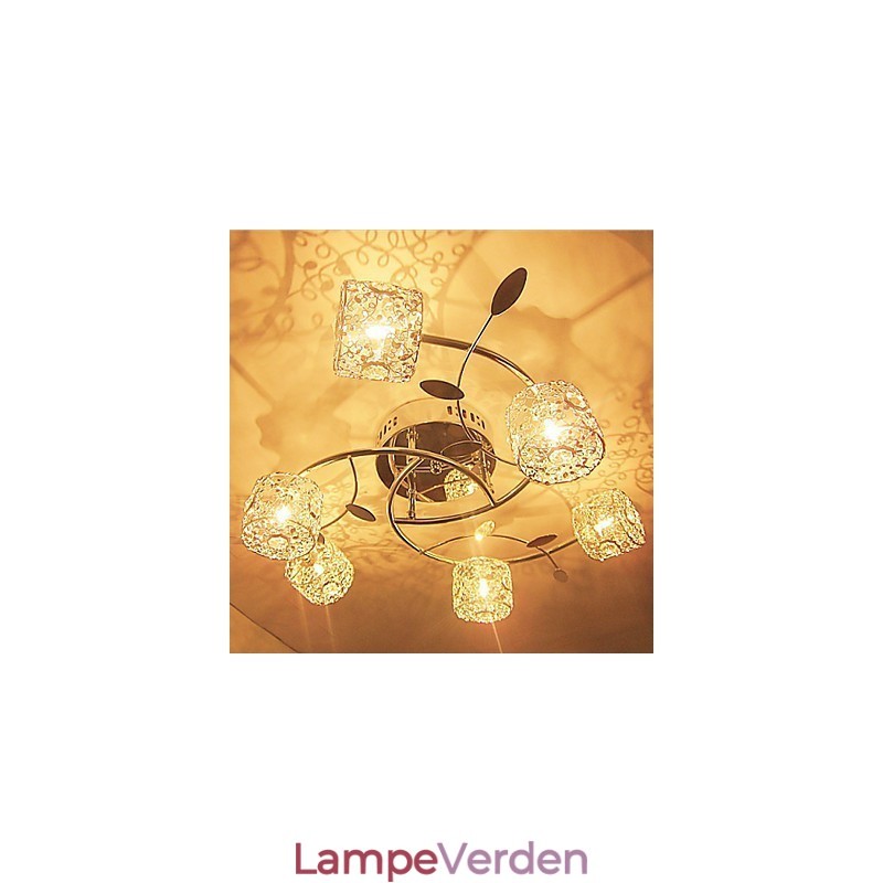 Moderne moderne krystal galvaniseret flush Mount