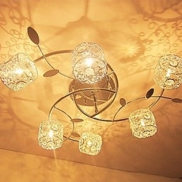Moderne moderne krystal galvaniseret flush Mount