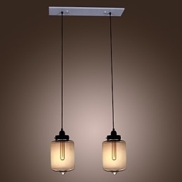 Moderne glaspendel med 2 lys i transparent flaskedesign