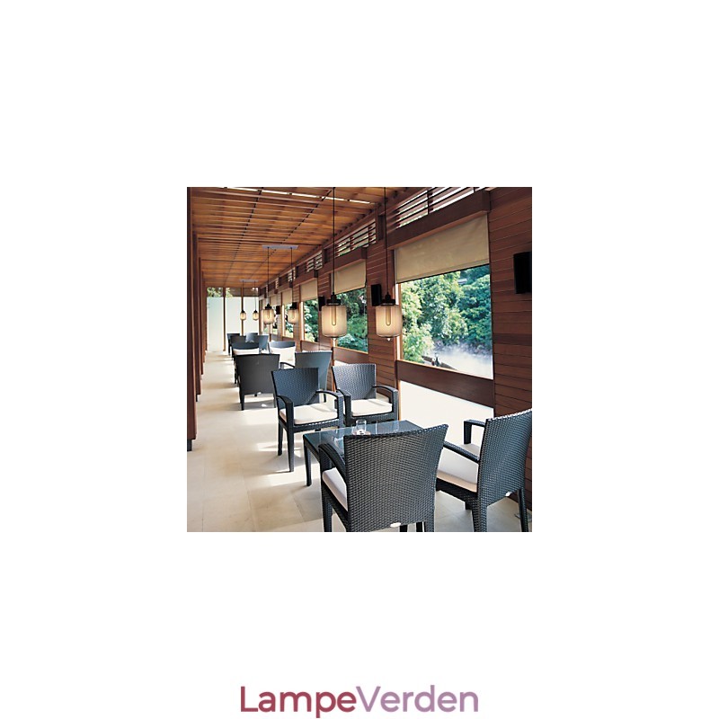 Moderne glaspendel med 2 lys i transparent flaskedesign