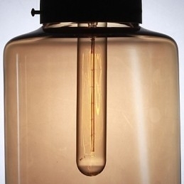 Moderne glaspendel med 2 lys i transparent flaskedesign