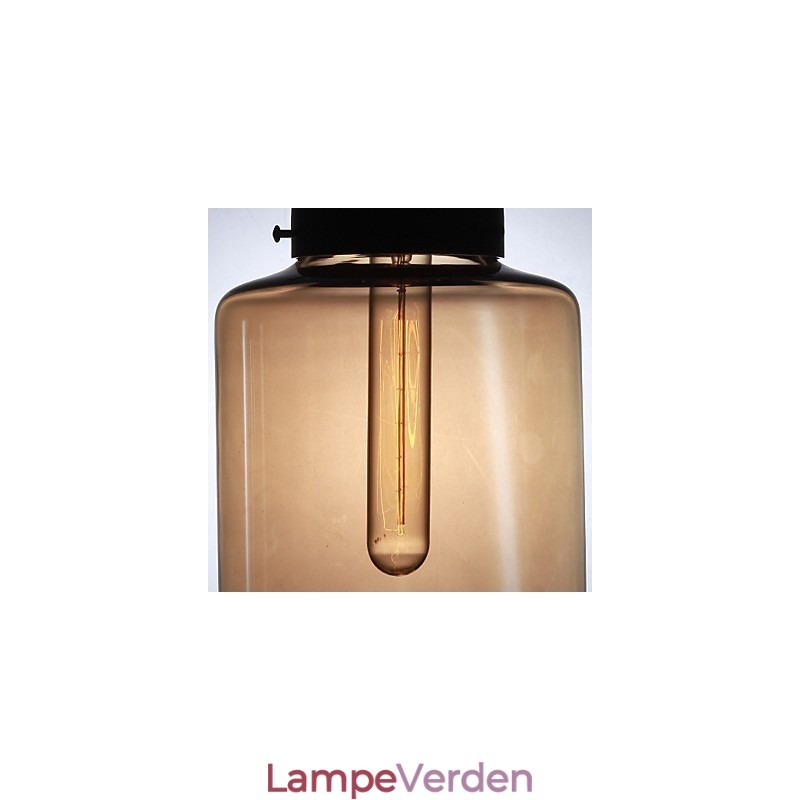 Moderne glaspendel med 2 lys i transparent flaskedesign