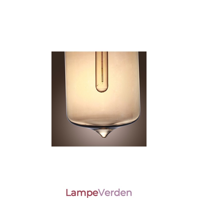 Moderne glaspendel med 2 lys i transparent flaskedesign